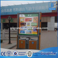 Street side stand commercial light box with trash bin